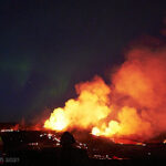 volcanic eruption and northern lights